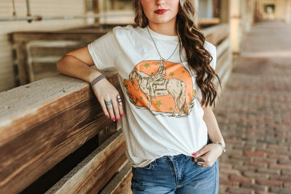 Sunset Cowgirl Rider Graphic Tee Wild Junkie