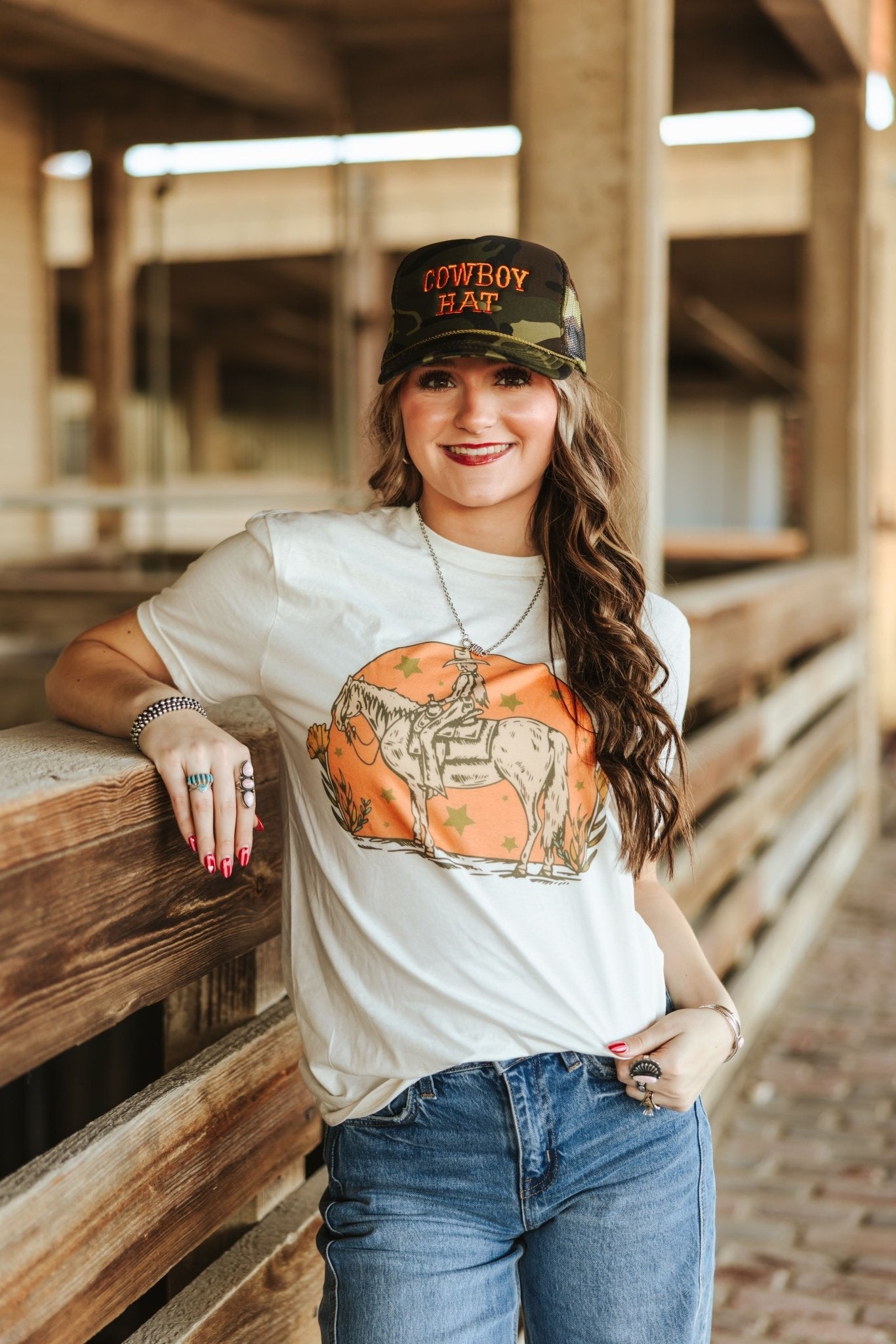 Sunset Cowgirl Rider Graphic Tee Wild Junkie