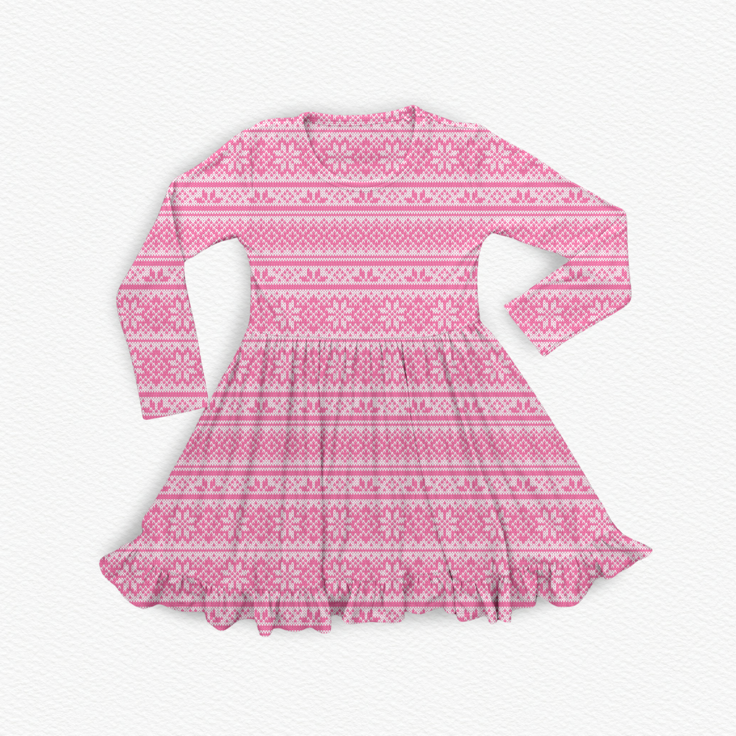 Luxe Ribbed Knit Twirl Dress -Peppermint Pink Always In Bloom Clothing Co