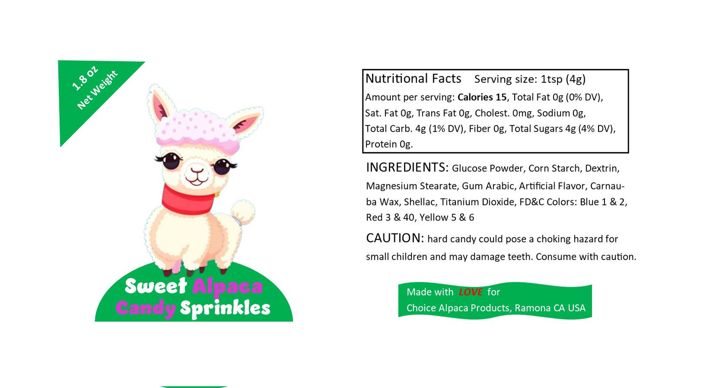 Sweet Alpaca Sprinkles Candy Purely Alpaca