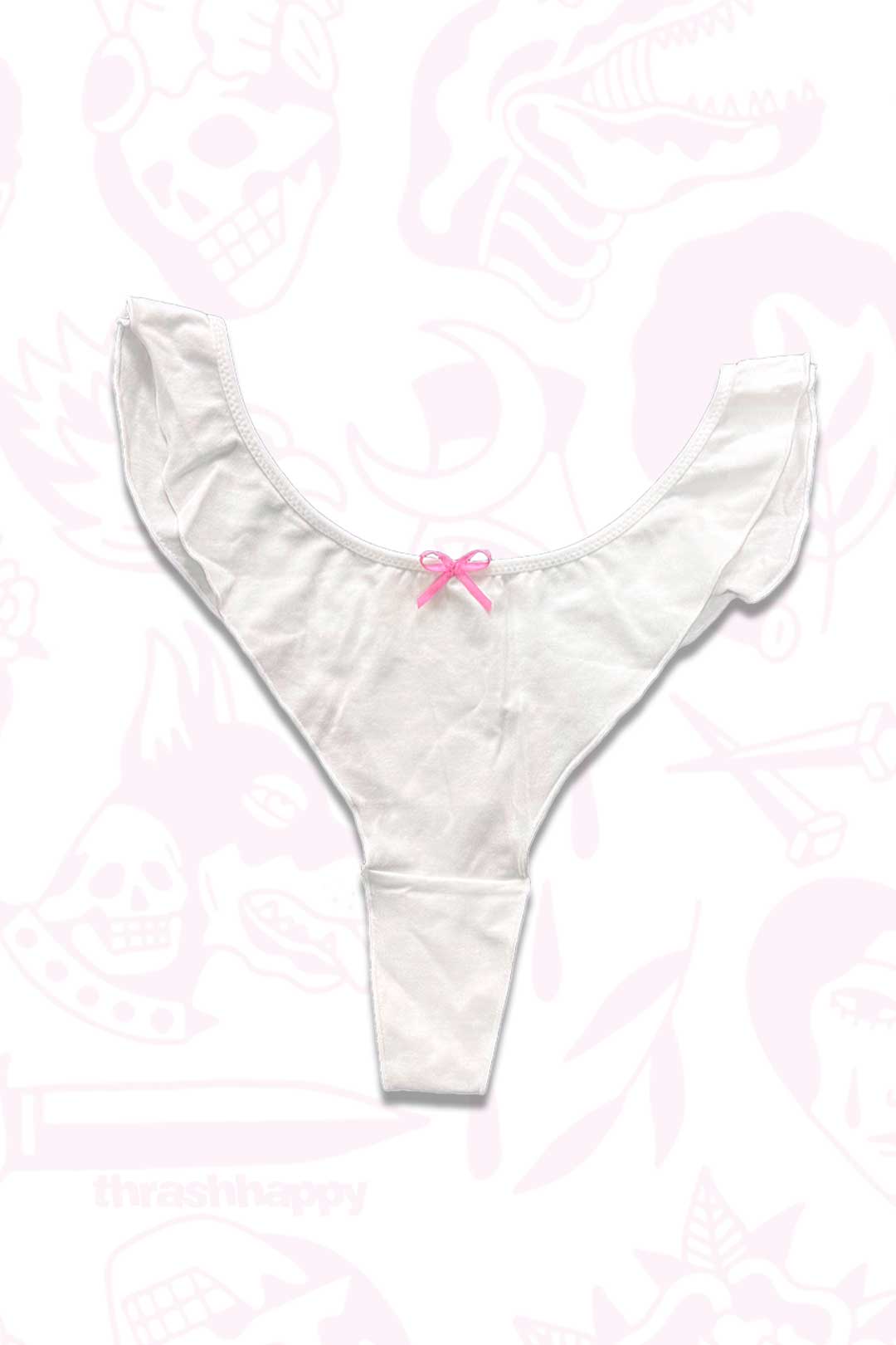 Sweet Cheeks Ruffle Thong Thrash Happy