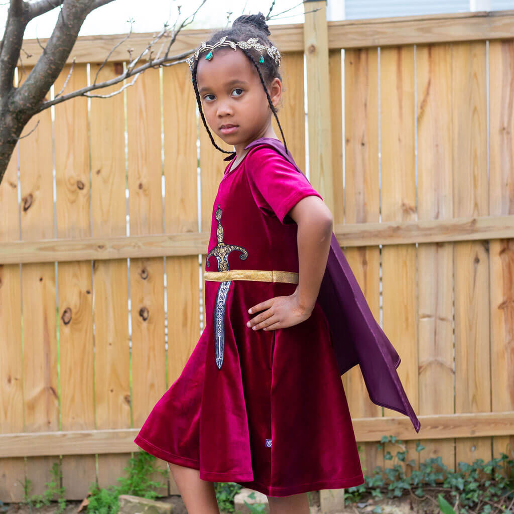 Sword and Cape Ballerina Style Short Sleeve Dress with Pockets Princess Awesome & Boy Wonder