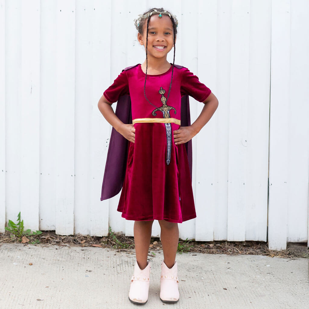 Sword and Cape Ballerina Style Short Sleeve Dress with Pockets Princess Awesome & Boy Wonder