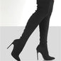 Women's Knit High-Heel Over-the-Knee Boots