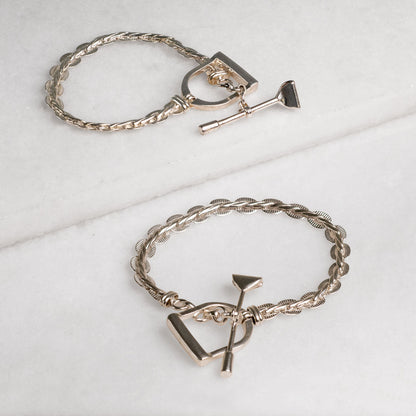 Portia T-Bar Horseshoe Bracelet in Silver Urban-Equestrian