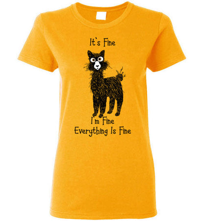 t-shirt: Alpaca I'm Fine Ladies Short-Sleeve Purely Alpaca