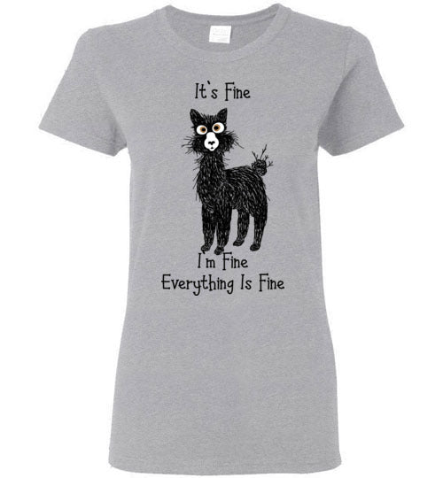 t-shirt: Alpaca I'm Fine Ladies Short-Sleeve Purely Alpaca