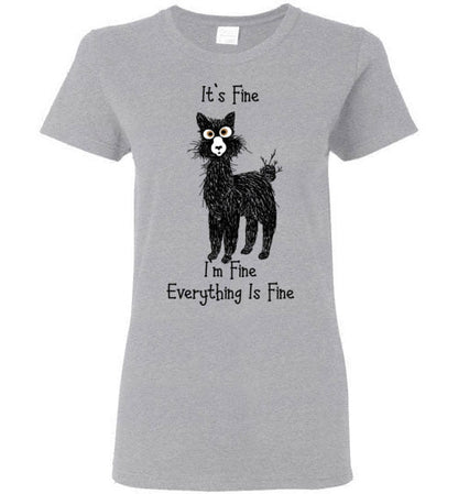 t-shirt: Alpaca I'm Fine Ladies Short-Sleeve Purely Alpaca