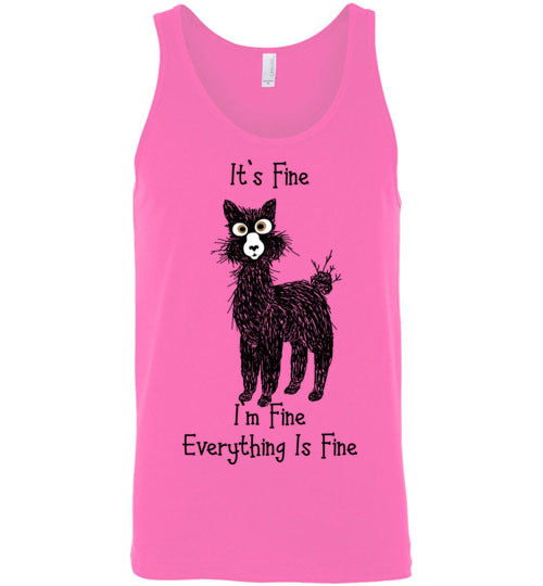 t-shirt: Alpaca I'm Fine Unisex Tank Purely Alpaca