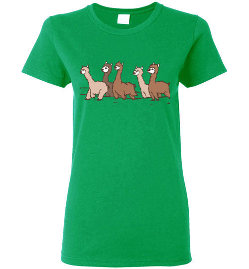 t-shirt: Curious Alpacas Gildan Ladies Short-Sleeve Purely Alpaca