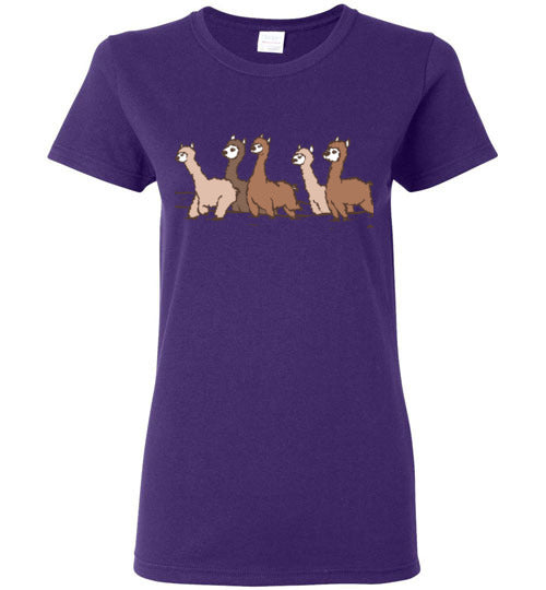 t-shirt: Curious Alpacas Gildan Ladies Short-Sleeve Purely Alpaca