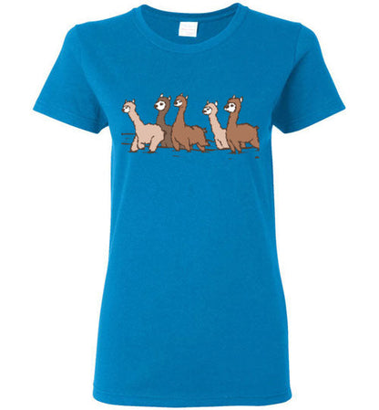 t-shirt: Curious Alpacas Gildan Ladies Short-Sleeve Purely Alpaca