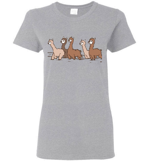 t-shirt: Curious Alpacas Gildan Ladies Short-Sleeve Purely Alpaca