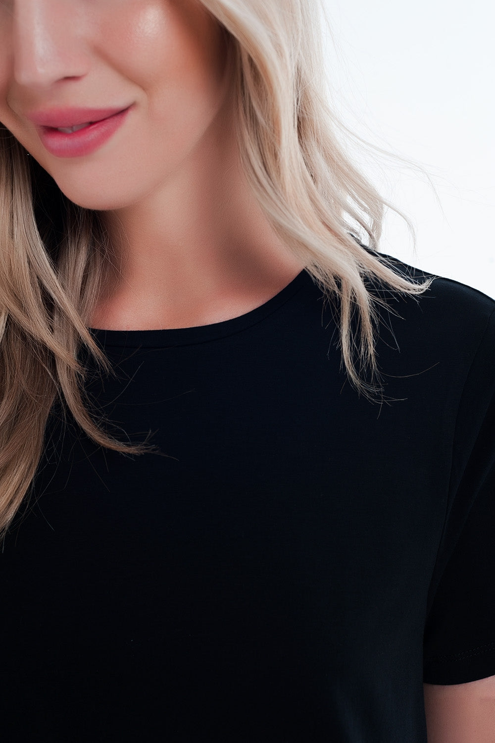T-shirt dress in black Q2store