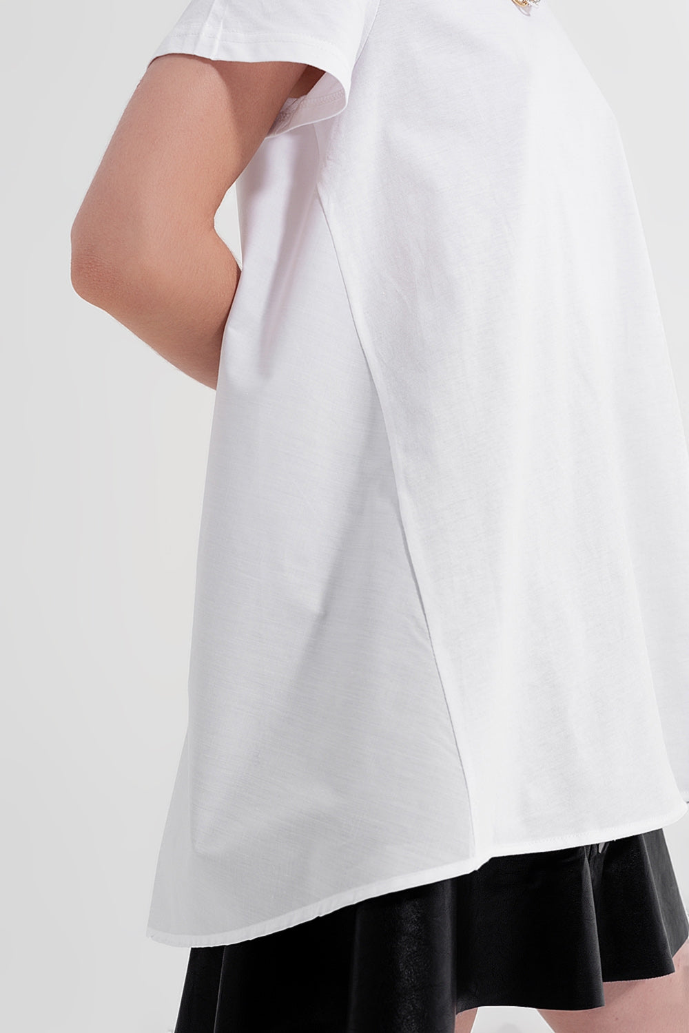 T shirt dress in white Q2store