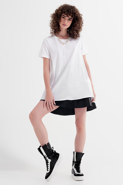 T shirt dress in white Q2store