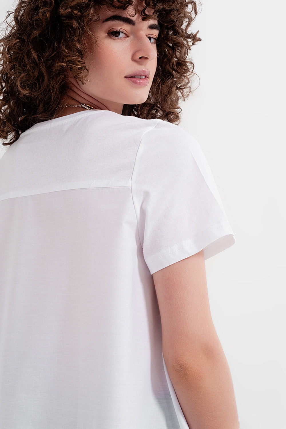 T shirt dress in white Q2store