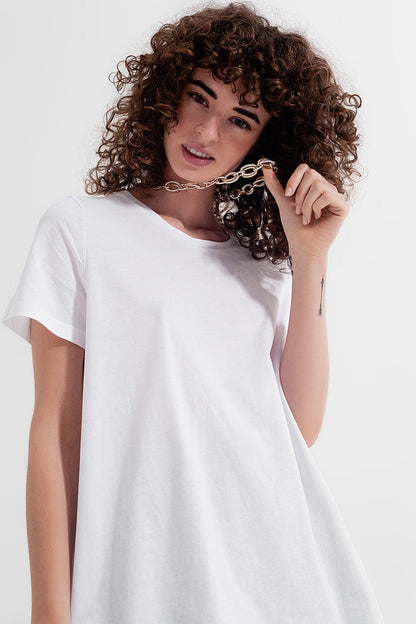 T shirt dress in white Q2store