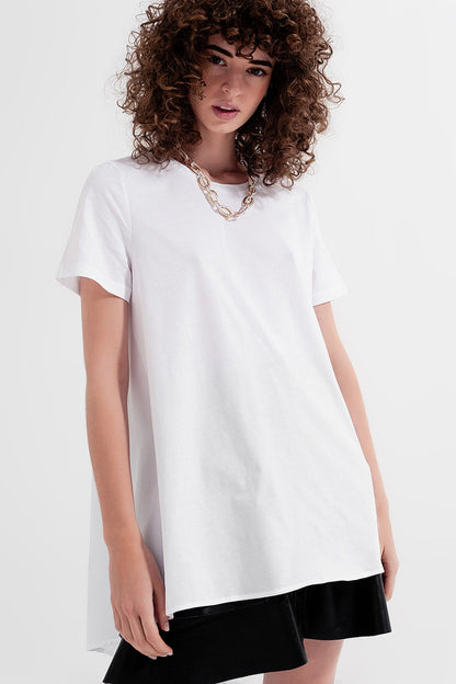 T shirt dress in white Q2store