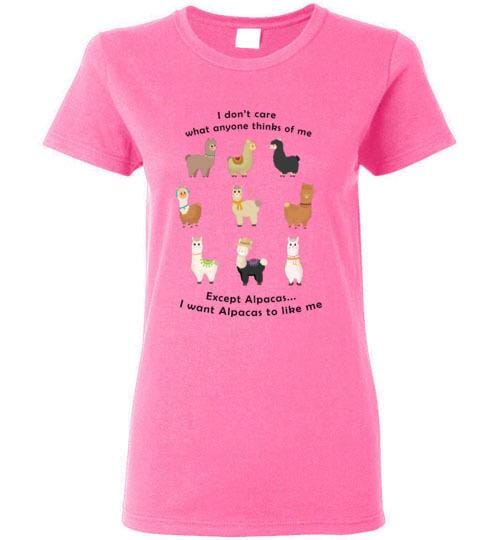 t-shirt: I Want Alpacas to Like Me Gildan Ladies Short-Sleve Purely Alpaca