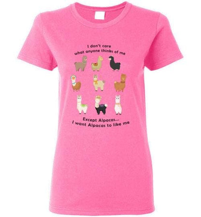 t-shirt: I Want Alpacas to Like Me Gildan Ladies Short-Sleve Purely Alpaca