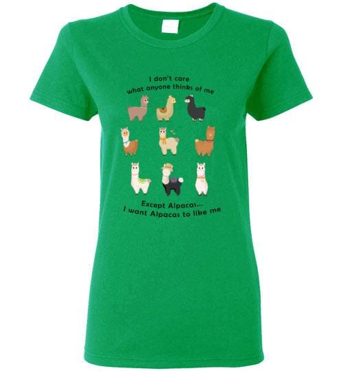t-shirt: I Want Alpacas to Like Me Gildan Ladies Short-Sleve Purely Alpaca