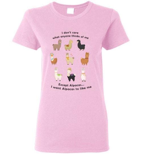 t-shirt: I Want Alpacas to Like Me Gildan Ladies Short-Sleve Purely Alpaca