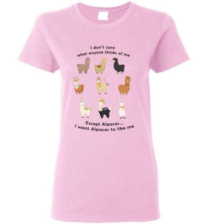 t-shirt: I Want Alpacas to Like Me Gildan Ladies Short-Sleve Purely Alpaca