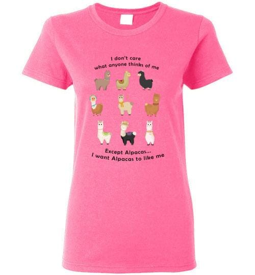 t-shirt: I Want Alpacas to Like Me Gildan Ladies Short-Sleve Purely Alpaca
