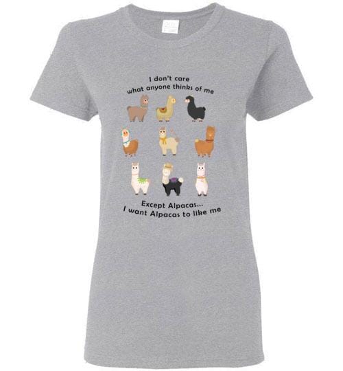 t-shirt: I Want Alpacas to Like Me Gildan Ladies Short-Sleve Purely Alpaca