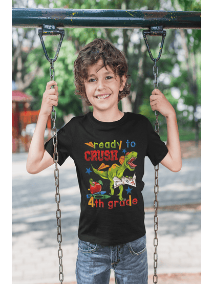Boys Ready To Crush Fourth Grade Short Sleeve Tee Shirts for Back To School NicholesGifts