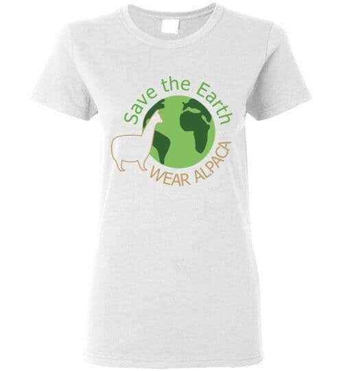 t-shirt: Save the Earth Wear Alpaca - Ladies Cut Purely Alpaca