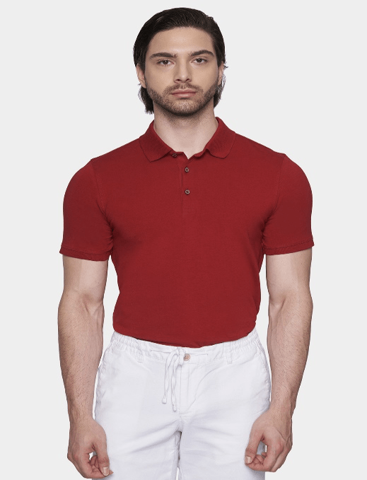 The Mercerized Cotton Polo (Cardinal Red) Bright Moons