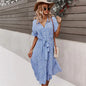Women's Floral Summer Midi Dress with V Neck
