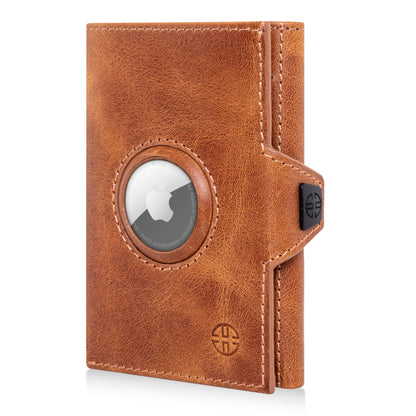 Toscana Leather Wallet - Airtag & Coin Holder Trusador