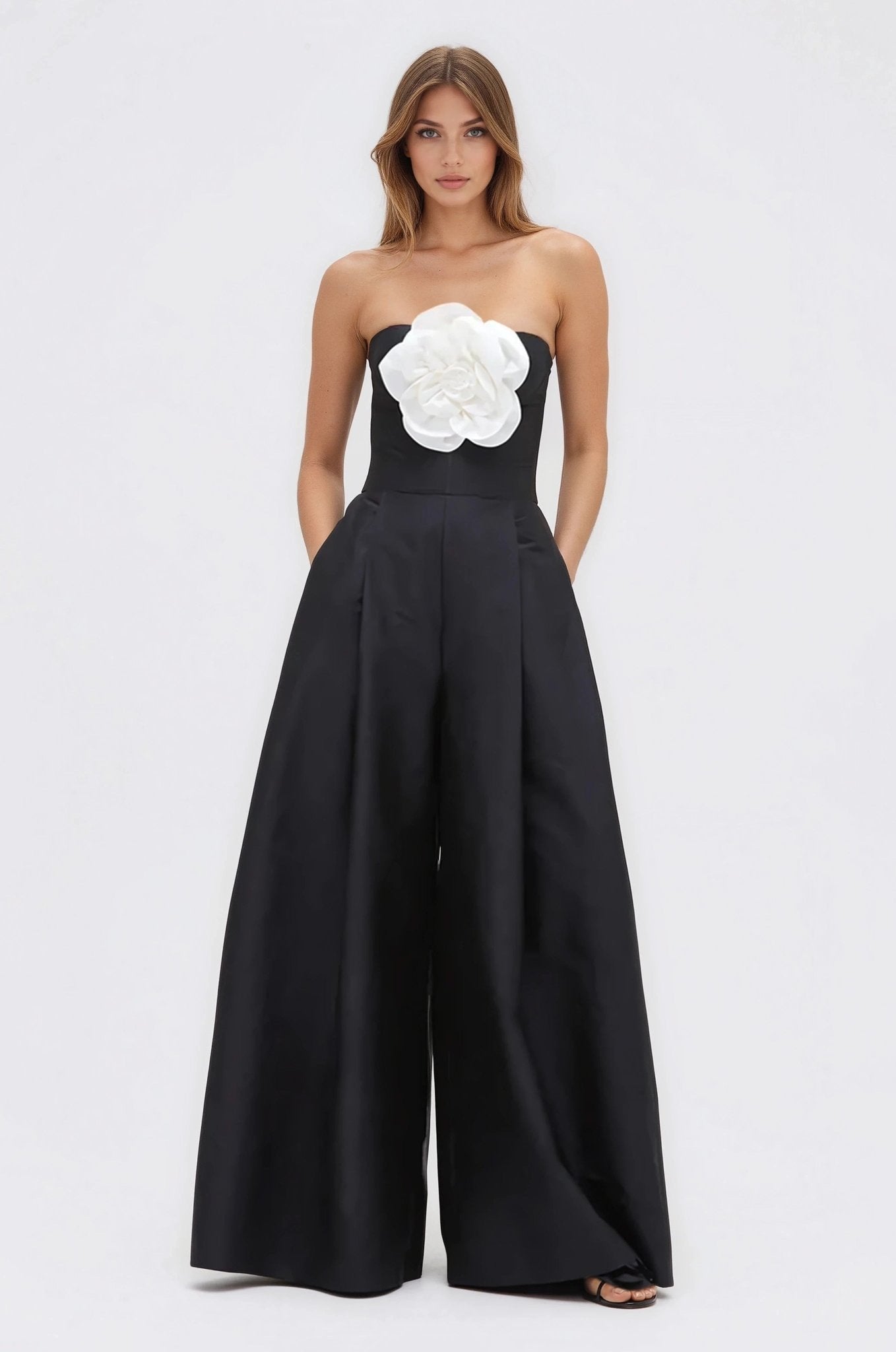 Taffeta Bloom Jumpsuit – Black XO, Tina