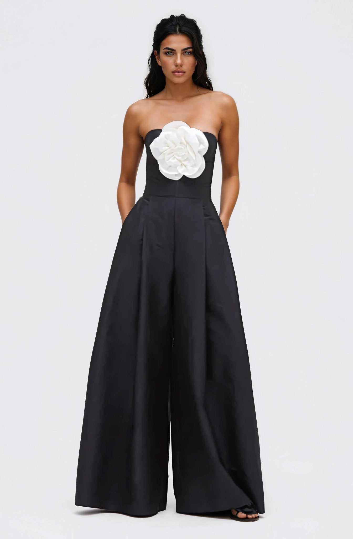 Taffeta Bloom Jumpsuit – Black XO, Tina