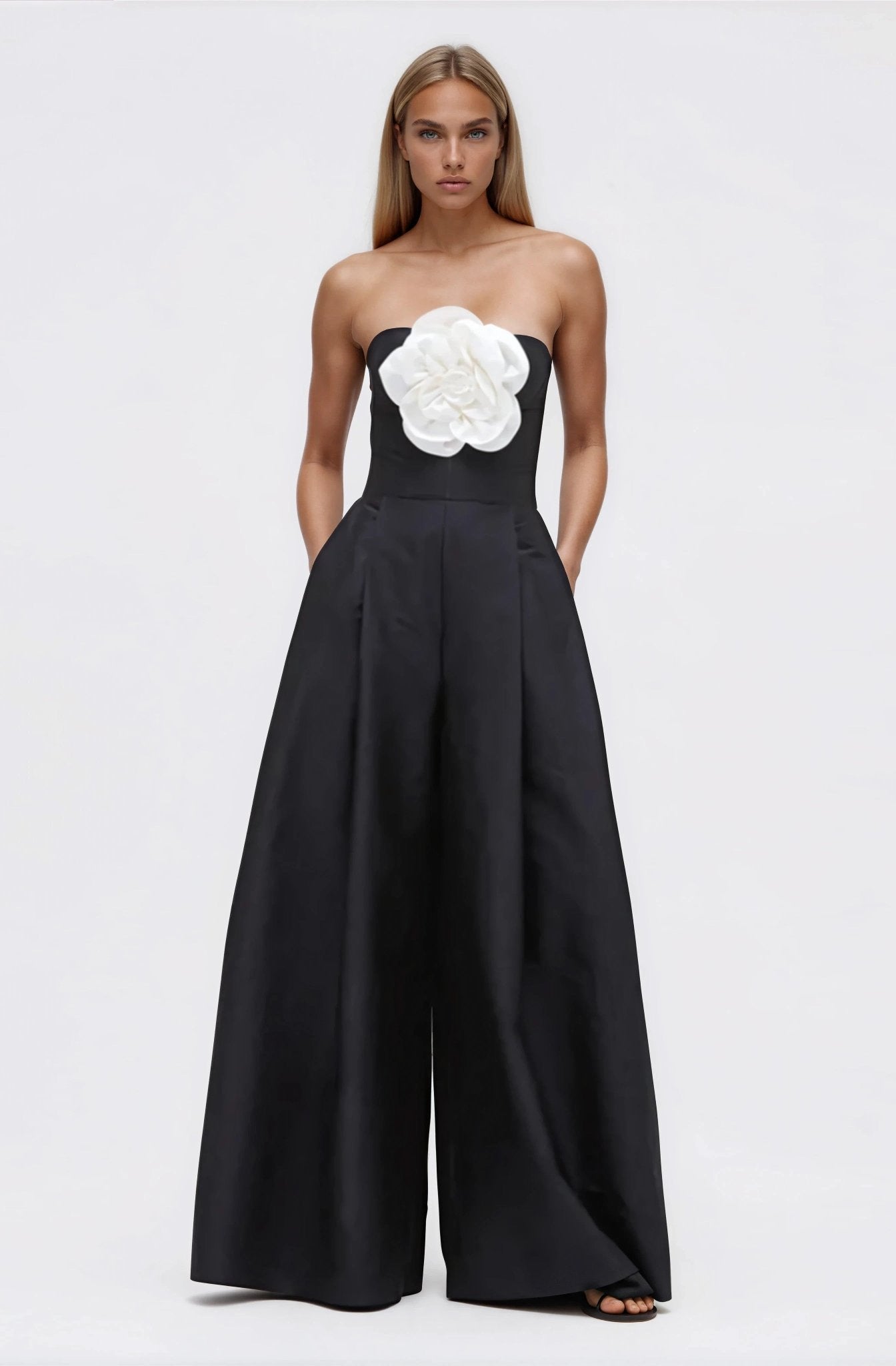 Taffeta Bloom Jumpsuit – Black XO, Tina