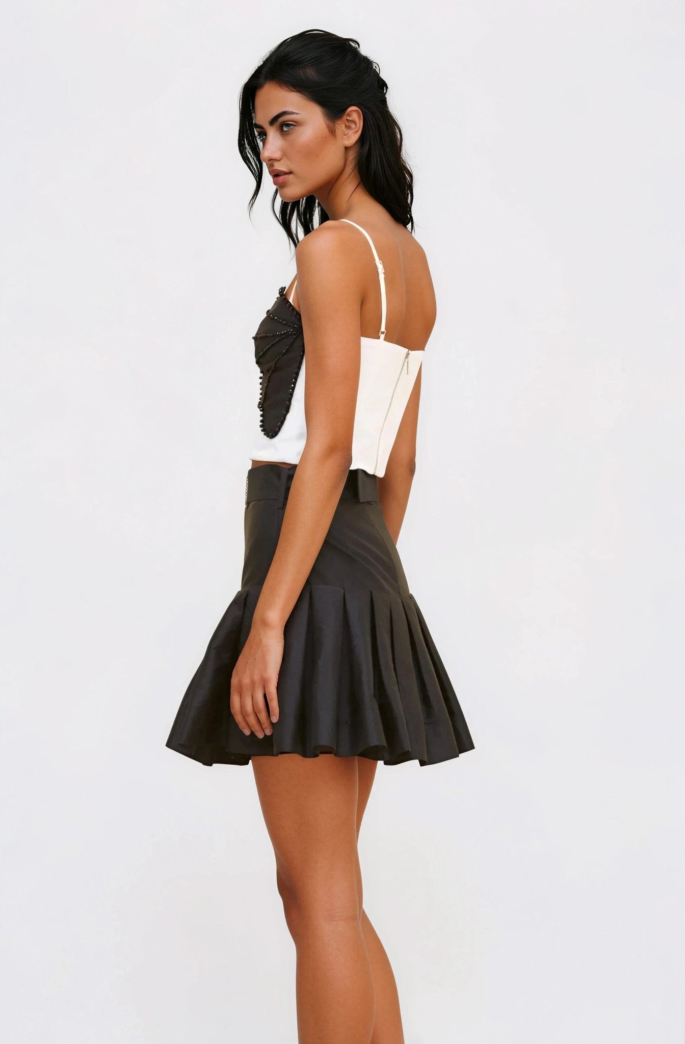 Taffeta Bloom Mini Skirt – Black XO, Tina