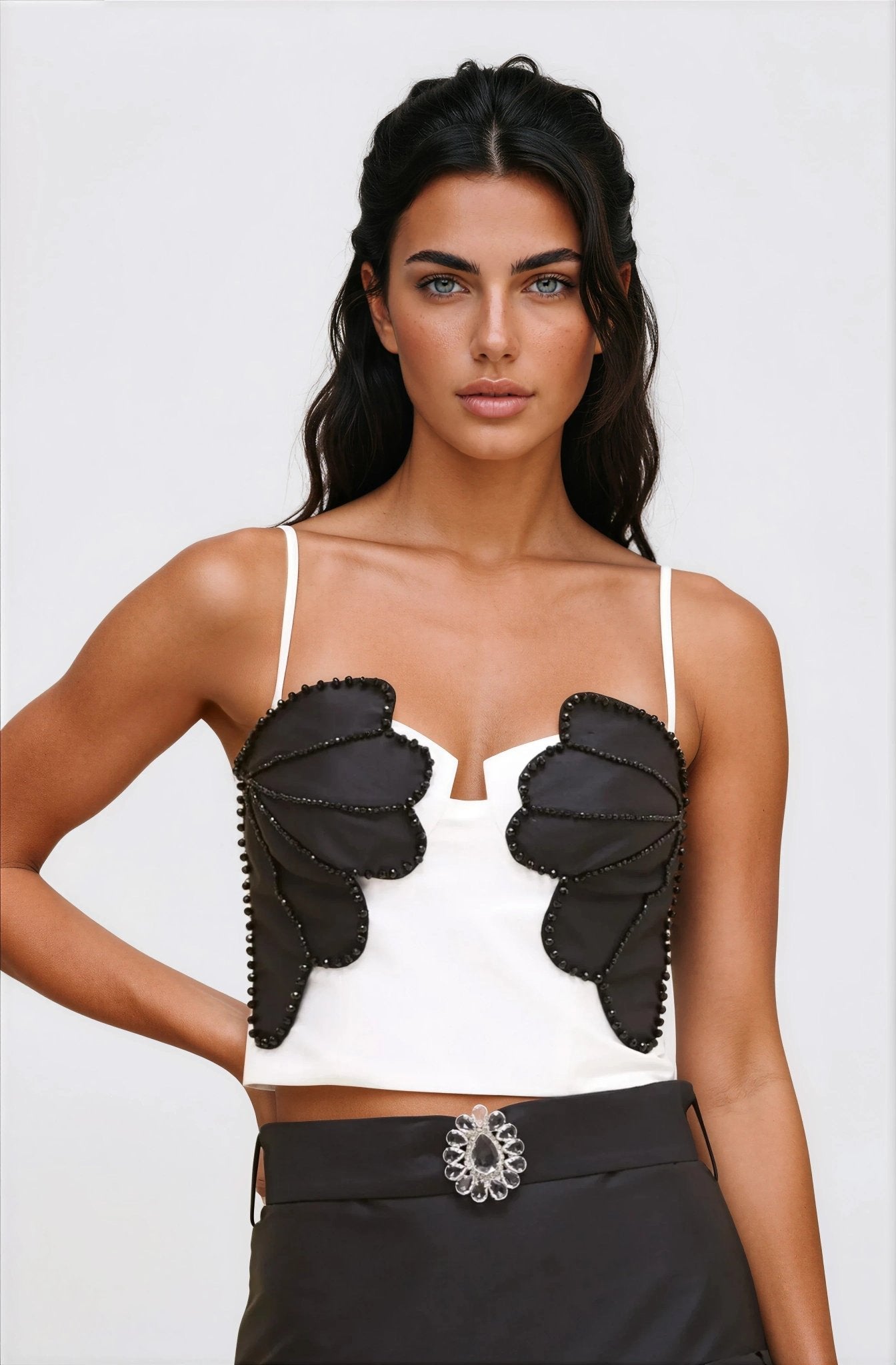Taffeta Bloom Mini Skirt – Black XO, Tina