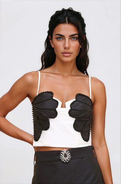Taffeta Bloom Mini Skirt – Black XO, Tina