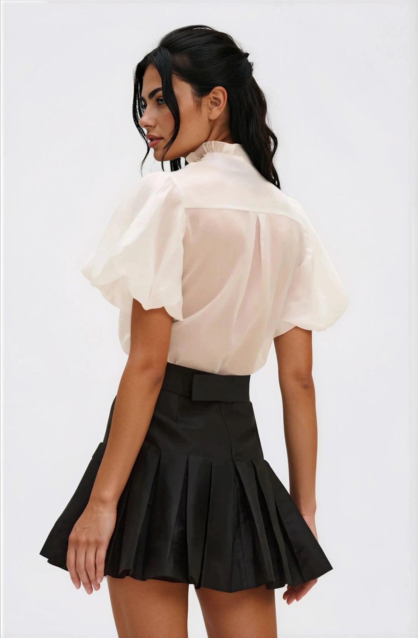 Taffeta Bloom Shirt – Off White XO, Tina