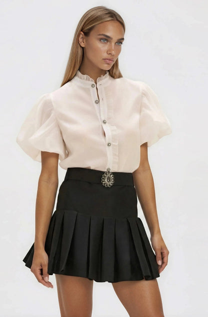 Taffeta Bloom Shirt – Off White XO, Tina