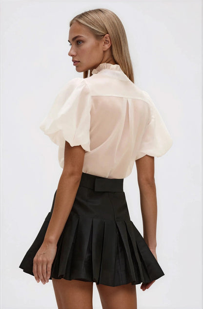 Taffeta Bloom Shirt – Off White XO, Tina