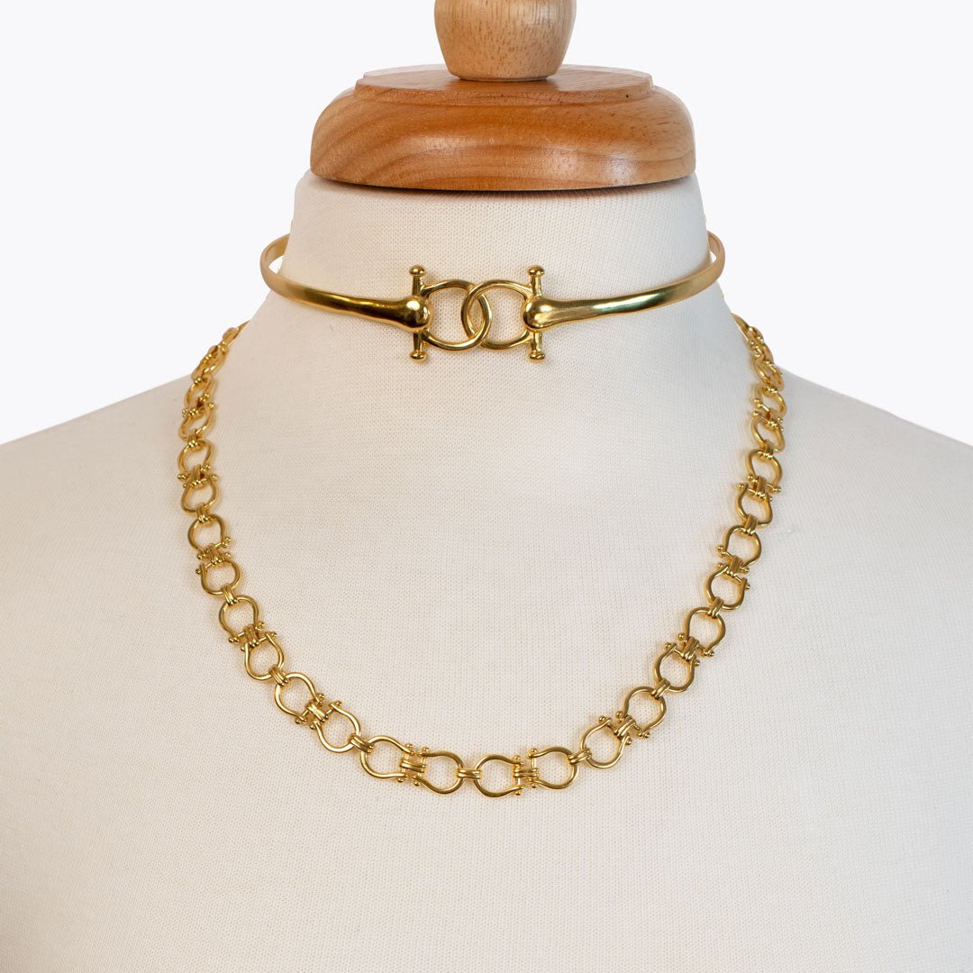 Talisman - Equestrian Horse Bit Choker Necklace in Gold Urban-Equestrian