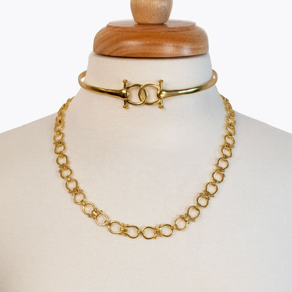 Talisman - Equestrian Horse Bit Choker Necklace in Gold Urban-Equestrian
