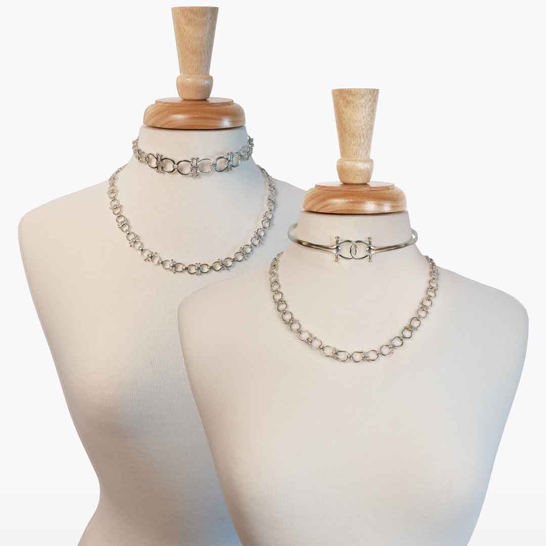 Talisman - Equestrian Horse Bit Choker Necklace in Silver Urban-Equestrian