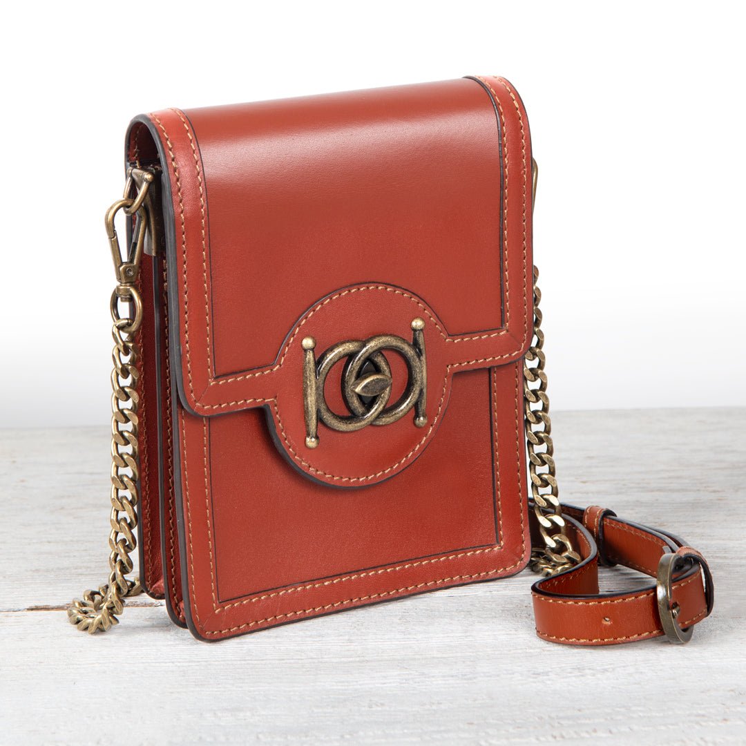 Talisman - Horse Bit Lock Phone Bag in Cognac Urban-Equestrian