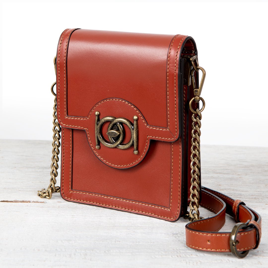 Talisman - Horse Bit Lock Phone Bag in Cognac Urban-Equestrian