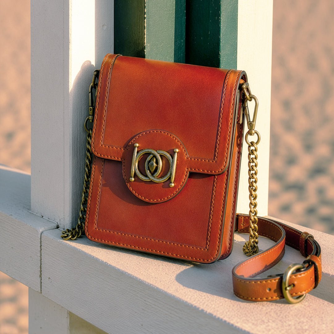 Talisman - Horse Bit Lock Phone Bag in Cognac Urban-Equestrian